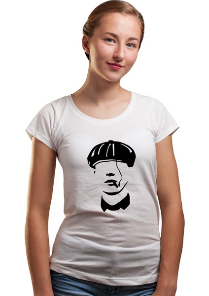Peaky Blinders Minimalist Kadın Beyaz Tshirt
