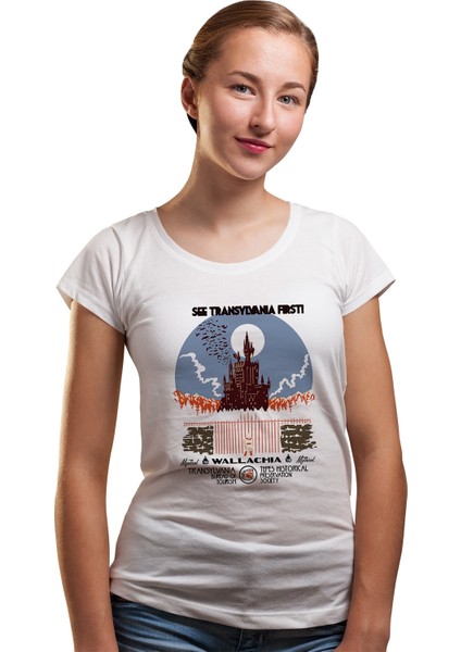 Castlevania See Castlevania First! Kadın Beyaz Tshirt