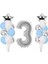 3 Yaş Gümüş Folyo Balon Set 21 Adet 1