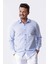 Erkek Mavi Çizgili Uzun Kollu Yarı Slim Gömlek,OT-CP-20131 1