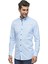 Erkek Mavi Uzun Kollu Pamuklu Regular Düğmeli Yaka Gömlek,C-20047 1