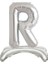Ayakta Durabilen Gümüş R Harf Folyo Balon 1