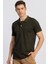 Slim Fit Dar Kesim Polo Yaka Haki Erkek T-Shirt 1