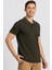 Slim Fit Dar Kesim Polo Yaka Haki Erkek T-Shirt 2