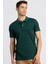 Slim Fit Dar Kesim Polo Yaka Yeşil Erkek T-Shirt 2