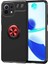 Caseworld Xiaomi Mi 11 Lite Kılıf Renkli Yüzüklü Manyetik Silikon Kapak Siyah - Kırmızı 1