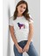 Silhouette Australian Shepherd Dog Kadın Beyaz Tshirt 1