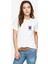 Bts Göğüs Logo Baskılı Beyaz Kadın Tshirt 1