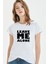 Leave Me Alone Baskılı Beyaz Kadın Tshirt 1