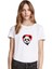 Gözlüklü Panda Baskılı Beyaz Kadın Tshirt 1