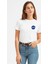 Uzay Logo Baskılı Beyaz Kadın Tshirt 1