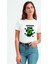 Mine Craft Baskılı Beyaz Kadın Tshirt 1
