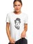 Charlie Chaplin Tipografi Baskılı Beyaz Kadın Tshirt 1