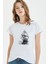 Amiral Gemisi Çizim Yelkenli Gemi Kalem Baskılı Beyaz Kadın Tshirt 1