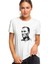 Gazi M Kemal Atatürk Portre Baskılı Beyaz Kadın Tshirt 1