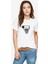 Basketbol Top Pota Baskılı Beyaz Kadın Tshirt 1