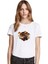 Brand Ateş Topu Alev Baskılı Beyaz Kadın Tshirt 1