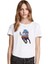 Silhouette Wild Mustang Horse Kadın Beyaz Tshirt 1