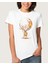 Watercolor Autumn Deer Kadın Beyaz Tshirt 1