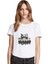 Godfather Cartoon Baskılı Beyaz Kadın Tshirt 1