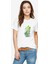 Green Earth Baskılı Beyaz Kadın Tshirt 1