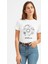 Gezegenler Baskılı Beyaz Kadın Tshirt 1