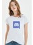 Discord Logo Baskılı Beyaz Kadın Tshirt 1