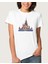 Watercolor Castle Kadın Beyaz Tshirt 1