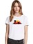 Silhouette Labrador Retriever On Sunset Beach Kadın Beyaz Tshirt 1