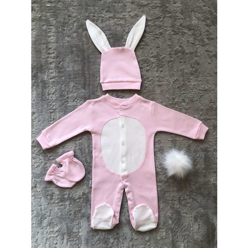 İpeksi Baby Yenidoğan Bebek Tavşanlı Pembe Tulum Seti İpeksi Baby Yenidoğan Bebek Tavşanlı Pembe Tulum Seti