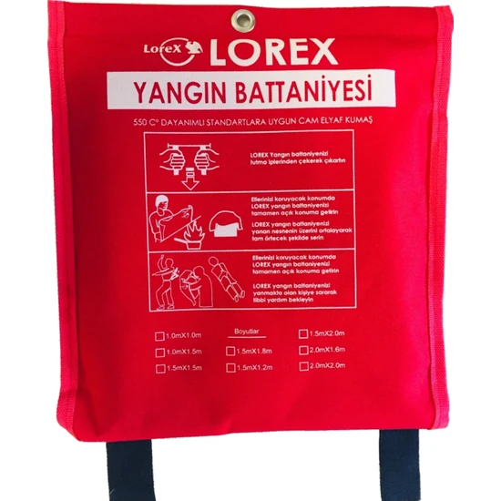 Lorex LR-FB1010C Çantalı Yangın Söndürme Battaniyesi (100x100 cm)