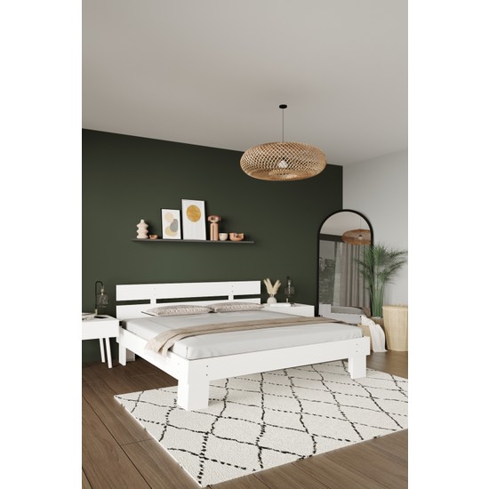 Brady Mobilya Salas Beyaz Renk Çift Kişilik Karyola Fiyatı