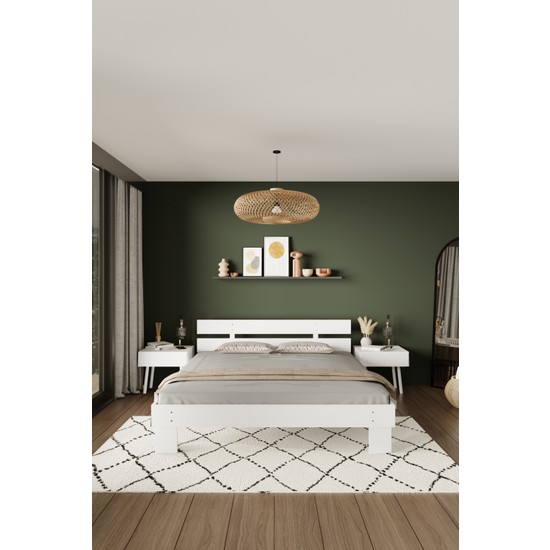 Brady Mobilya Salas Beyaz Renk Çift Kişilik Karyola Fiyatı