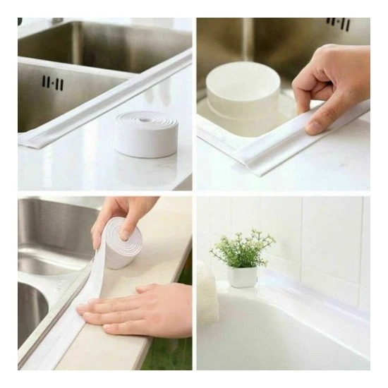 Cmt 3,2 M Beyaz Su Sızdırmaz Mutfak & Banyo Lavabo Kenar Bandı & Şerit Yapışkan