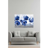 Gıftdeco Modern Tuval Kanvas Tablo Mavi Çiçekler 50 x 70 cm