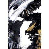 Gıftdeco 2 Parçalı 50 x 70 Sürreal Dekoratif Modern Tuval Kanvas Tablo Siyah Sarı