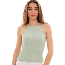 Dewberry Z2022 Dewberry Bayan Krop Bluz-Yeşil
