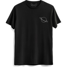 Alfa Tshirt Satürn Baskılı Çocuk Siyah Tshirt