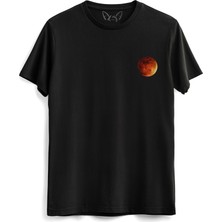 Alfa Tshirt Moon Dijital Baskılı Çocuk Siyah Tshirt