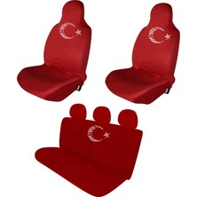 Antwax Mercedes E Serisi Penye Oto Koltuk Kılıfı - Ay Yıldız Baskılı - Kırmızı