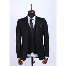 Sağdıç Giyim Slim Fit Siyah Takım Elbise