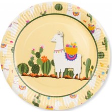 Hayaller Dükkanı Tabak Lama Kaktüslü Karton 23 cm Pk:8
