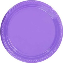 Hayaller Dükkanı Tabak Plastik Yuvarlak 22 cm Mor Pk:25