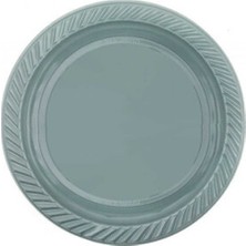 Hayaller Dükkanı Tabak Plastik Yuvarlak 22 cm Gümüş Pk:25
