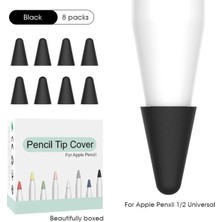 Microcase Apple Pencil 1 2 Stylus Kalem Ucu Koruyucu 8in1 Set Siyah