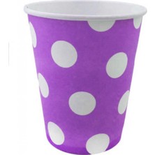 Hayaller Dükkanı Bardak Karton Puantiyeli Mor 8oz P8