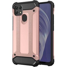 kilifone - Oppo A15S - Kılıf Çift Katman Zırh Tank Crash Military Kapak - Rose Gold - T17114