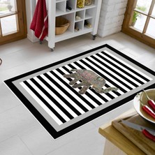 Alanur Trend Kaymaz Keçe Tabanlı Yıkanabilir Mutfak Halısı MU154 Gri