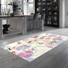 Alanur Trend Kaymaz Keçe Tabanlı Yıkanabilir Mutfak Halısı MU188 Pudra