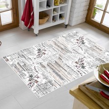 Alanur Trend Kaymaz Keçe Tabanlı Yıkanabilir Mutfak Halısı MU105 Antrasit